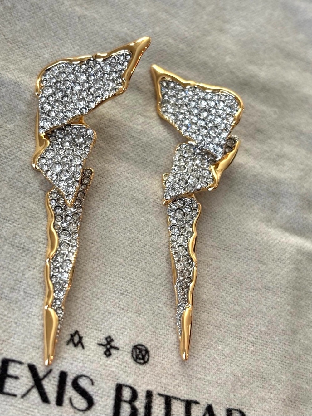 ALEXIS BITTAR Solanales Crystal Cascade Earrings Lightning Gold Clear MY30